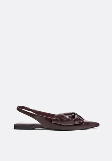 Туфли-лодочки без задника с бантом- Заказать в России