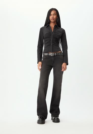 Рубашка с оборками в полоску- Заказать в России