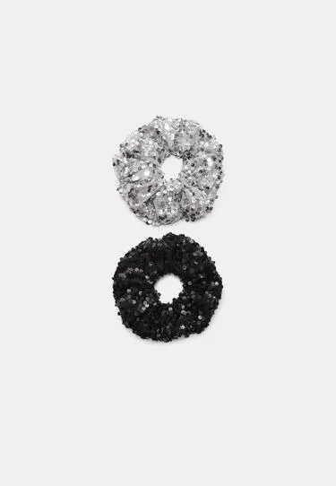 Набор из 2 резинок для волос с пайетками- Заказать в России