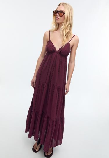 Stradivarius Длинное струящееся платье с открытой спиной