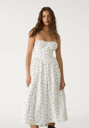 Длинное платье с принтом