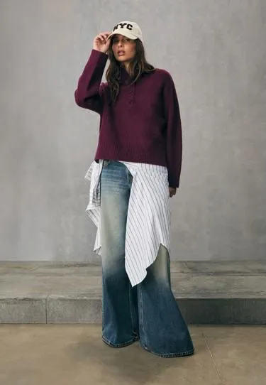 Вязаный джемпер с пуговицами- Заказать в России