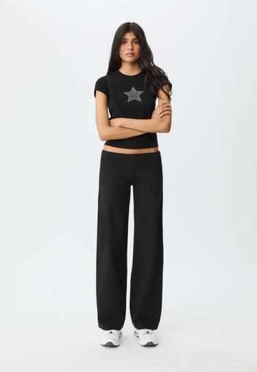 Stradivarius Прямые брюки с отворотом на поясе купить с доставкой.