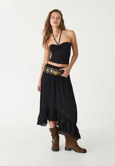 Топ-бандо с завязками и горловиной халтер- Заказать в России