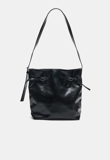 Наплечная сумка с пряжками- Заказать в России