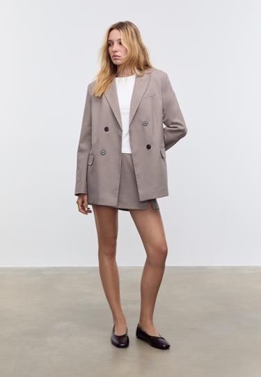 Stradivarius Двубортный пиджак с пуговицами и принтом купить с доставкой.