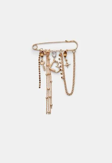 Брошь-цепочка с подвесками