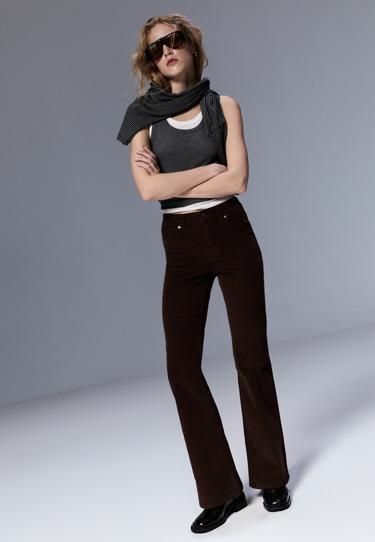 Stradivarius Брюки клеш из вельвета D74 купить с доставкой.