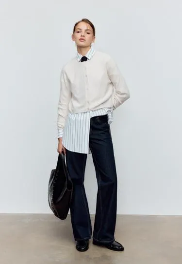 Вязаный кардиган с пуговицами из мягкой ткани- Заказать в России