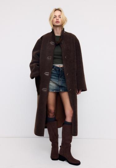 Длинное двустороннее пальто с двойной поверхностью- Заказать в России