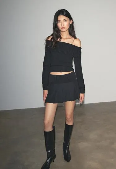 Мини-юбка-шорты со складками- Заказать в России