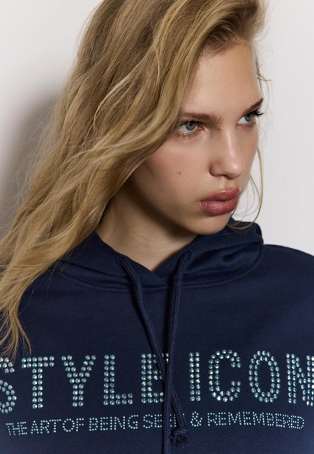 Stradivarius Толстовка с капюшоном и блестящей отделкой