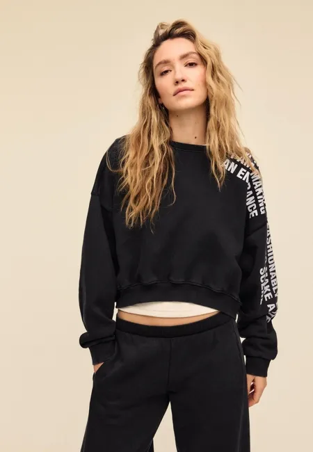 Stradivarius Толстовка с эффектом потертости из мягкой ткани