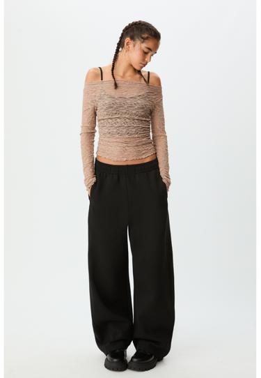 Stradivarius Футболка с драпировкой и кружевом купить с доставкой.