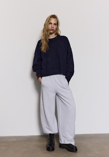 Stradivarius Вязаный свитер с круглым вырезом