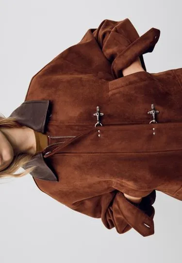 Куртка из искусственной замши с застежками-тоггл- Заказать в России