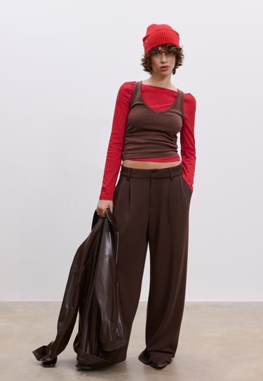 Stradivarius Футболка с длинными рукавами и сборками