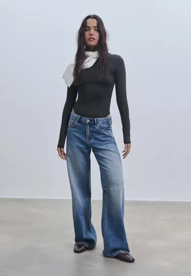 Боди с длинными рукавами из полиамида- Заказать в России