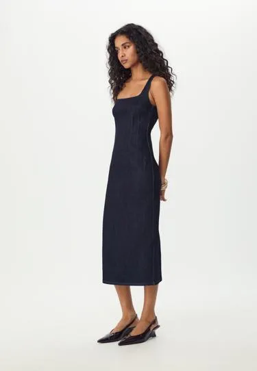 Джинсовое платье миди- Заказать в России