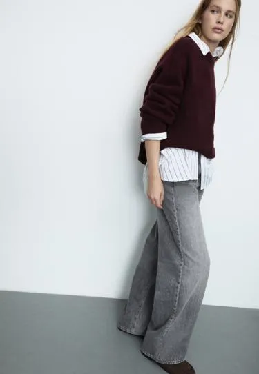 Джинсы D91 с низкой посадкой и широкими штанинами- Заказать в России