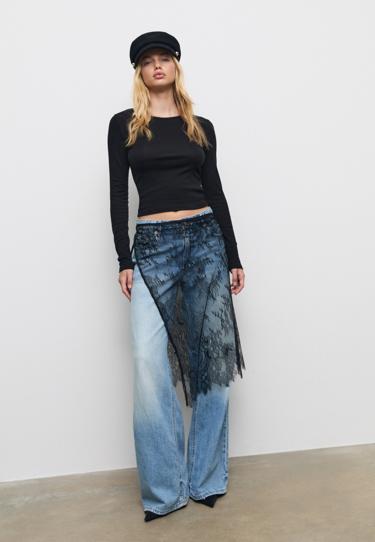 Stradivarius Базовая хлопковая футболка с длинными рукавами