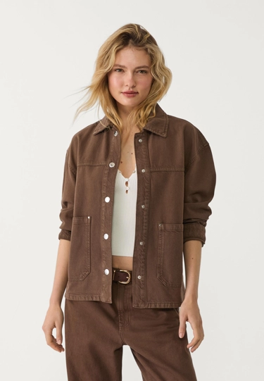 Stradivarius Куртка из твила с карманами