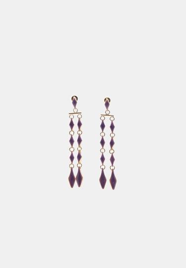 Stradivarius Длинные серьги с ромбами и эмалью