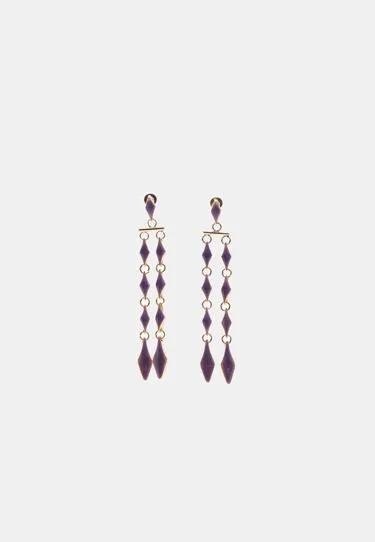 Длинные серьги с ромбами и эмалью- Заказать в России