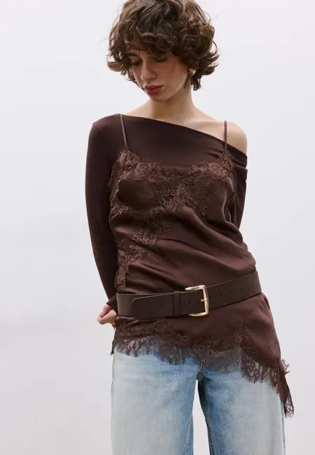 Ремень полуширокий из искусственной замши- Заказать в России