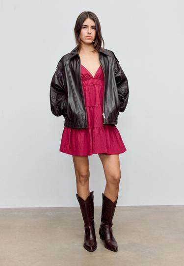 Stradivarius Короткое струящееся платье с завязками на спине