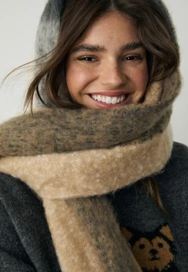 Плотный шарф в клетку- Заказать в России