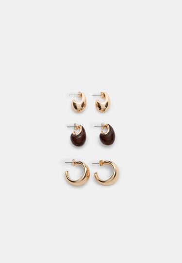 Stradivarius Набор из 3 миниатюрных серег