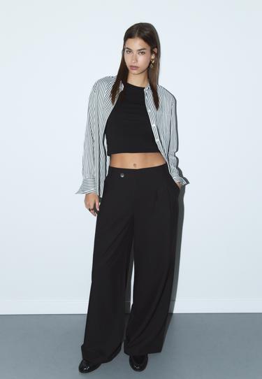 Stradivarius Повседневные брюки в полоску с перекрестной талией