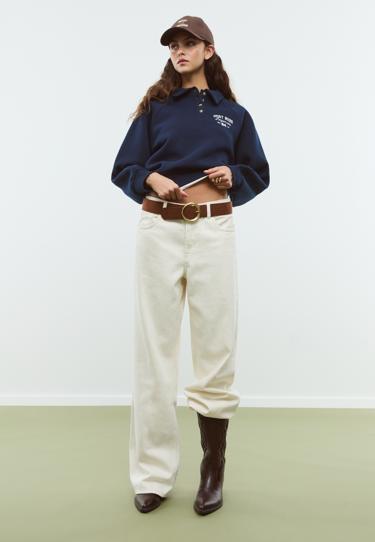 Stradivarius Толстовка-поло на пуговицах