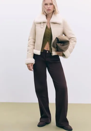 Куртка-дубленка из искусственной замши