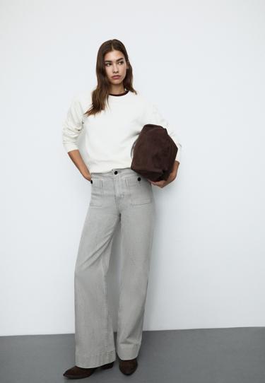 Stradivarius Джинсы D77 в минималистичном стиле с карманами