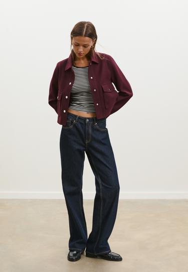 Stradivarius Укороченная куртка из мягкой ткани купить с доставкой.