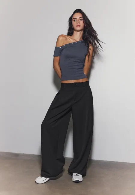 Брюки barrel со складками- Заказать в России