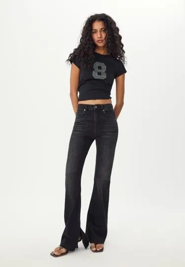 Облегающая футболка с блестящей отделкой- Заказать в России