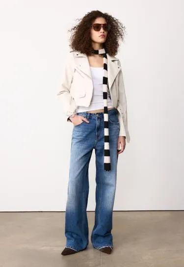 Куртка-косуха с поясом из искусственной кожи- Заказать в России