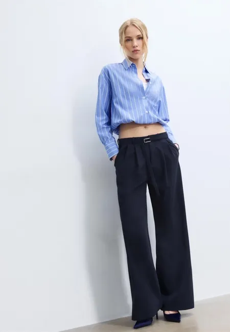 Широкие брюки с пряжкой