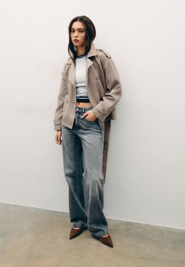 Stradivarius Тренч свободного кроя с поясом