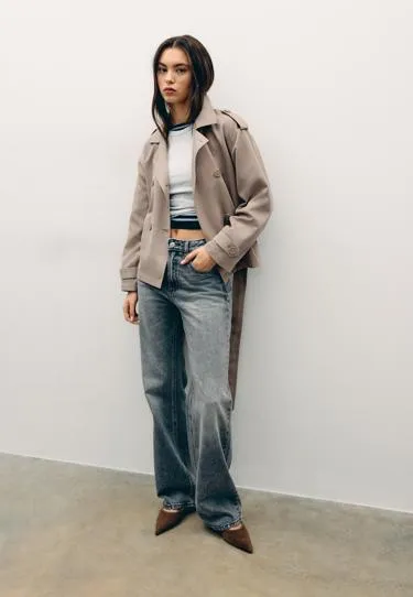 Тренч свободного кроя с поясом- Заказать в России