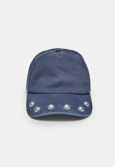 Stradivarius Кепка с эффектом потертости и заклепками
