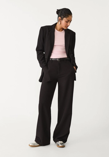 Stradivarius Прямые струящиеся брюки с поясом