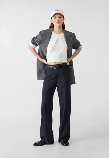 Прямые струящиеся брюки с поясом- Заказать в России