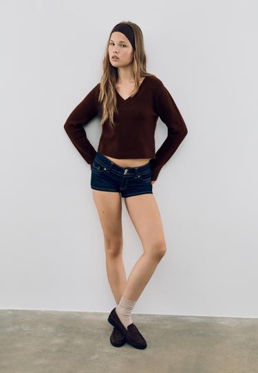 Stradivarius Укороченный трикотажный джемпер с мягкой текстурой