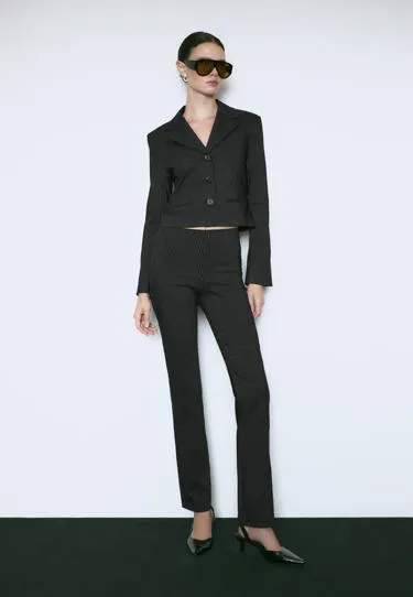 Зауженные брюки в полоску- Заказать в России