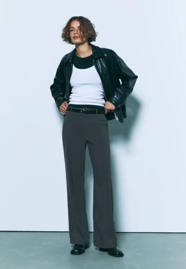 Прямые струящиеся брюки с поясом- Заказать в России