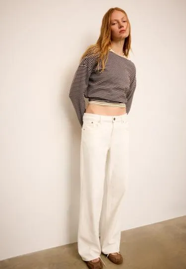 Джинсы D91 из твила с низкой посадкой и широкими штанинами- Заказать в России